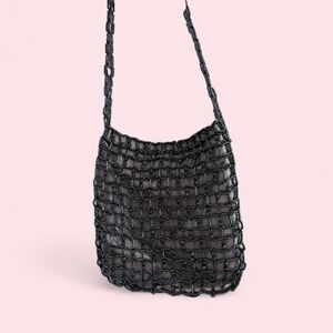 Vintage Nordstrom Gray Beaded Net‎ Bag